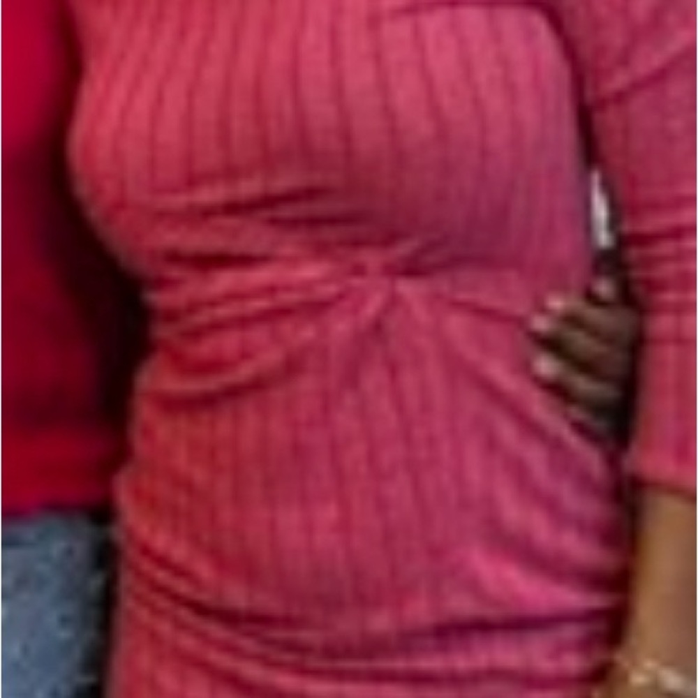 Elegant Pink Long Sleeve Dress